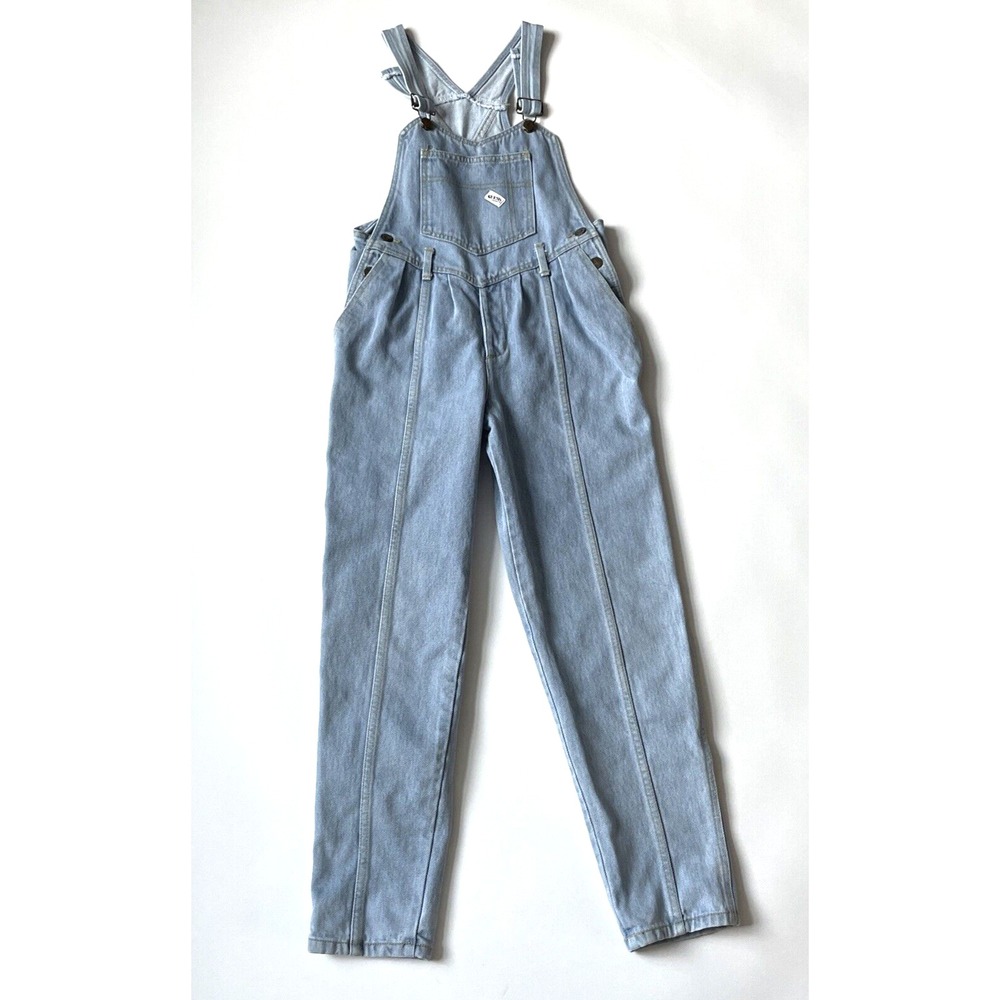 Vintage 1980s Guess Paris Denim Blue Jean Hipster Bob Overalls Youth 12 USA Made